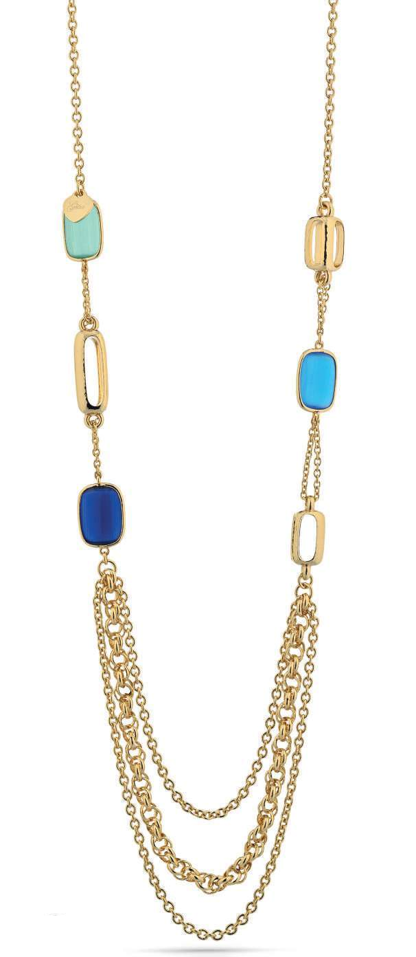 Gisel – Collana a catene con elementi blu
