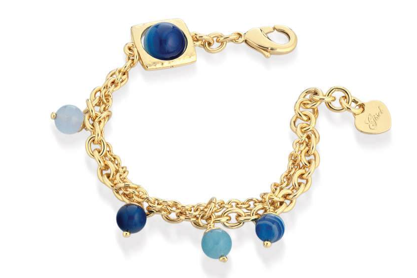 Gisel – Bracciale a catene con dettagli blu e azzurri