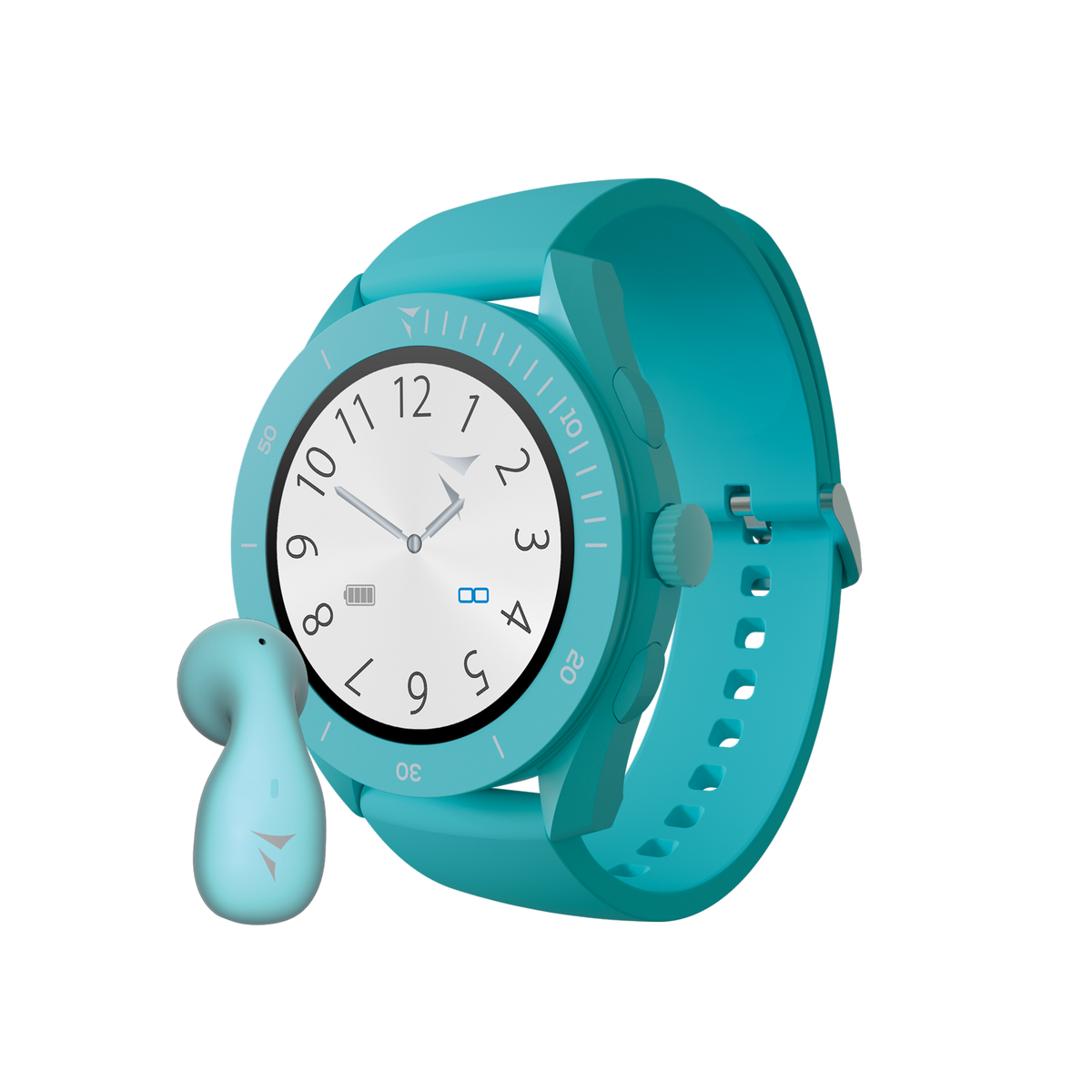 Smartwatch Techmade Young TM-YOUNG-LBL, celeste, vista di cassa e cinturino