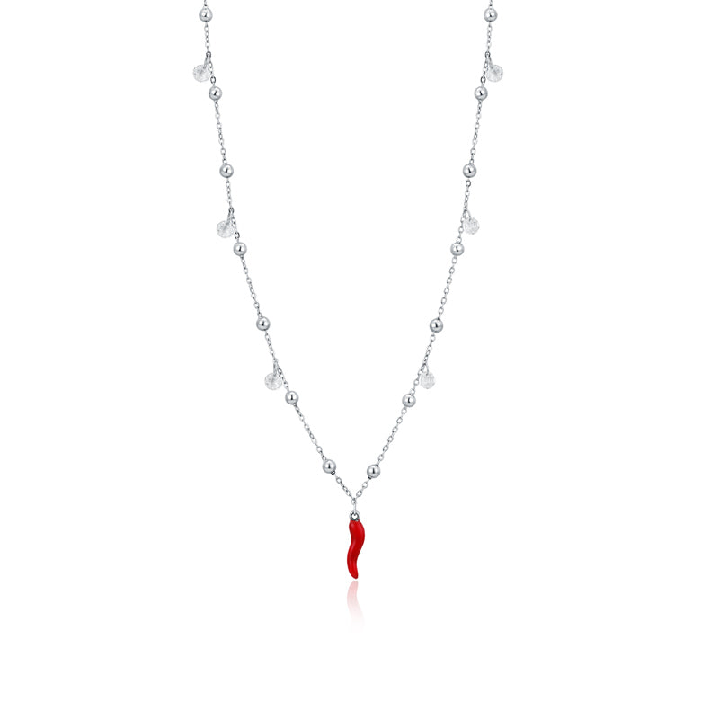 Suerte Donna – Collana con cornetto e cristalli