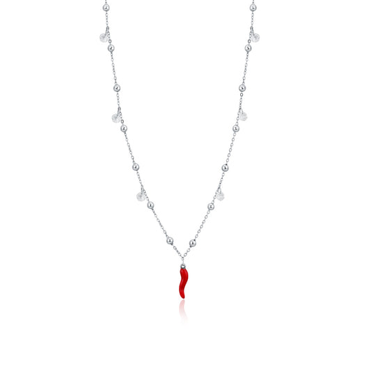 Suerte Donna – Collana con cornetto e cristalli