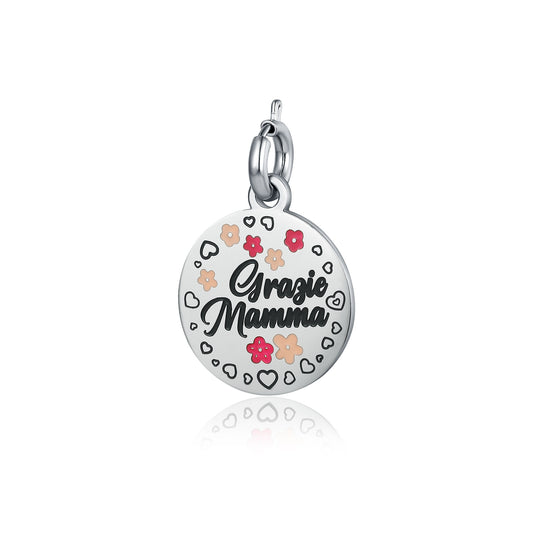 Mamma – Charm con scritta "grazie mamma"