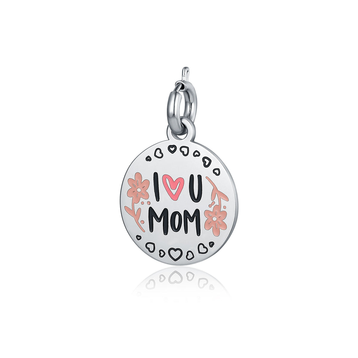 Mamma – Charm con scritta "i love you mom"