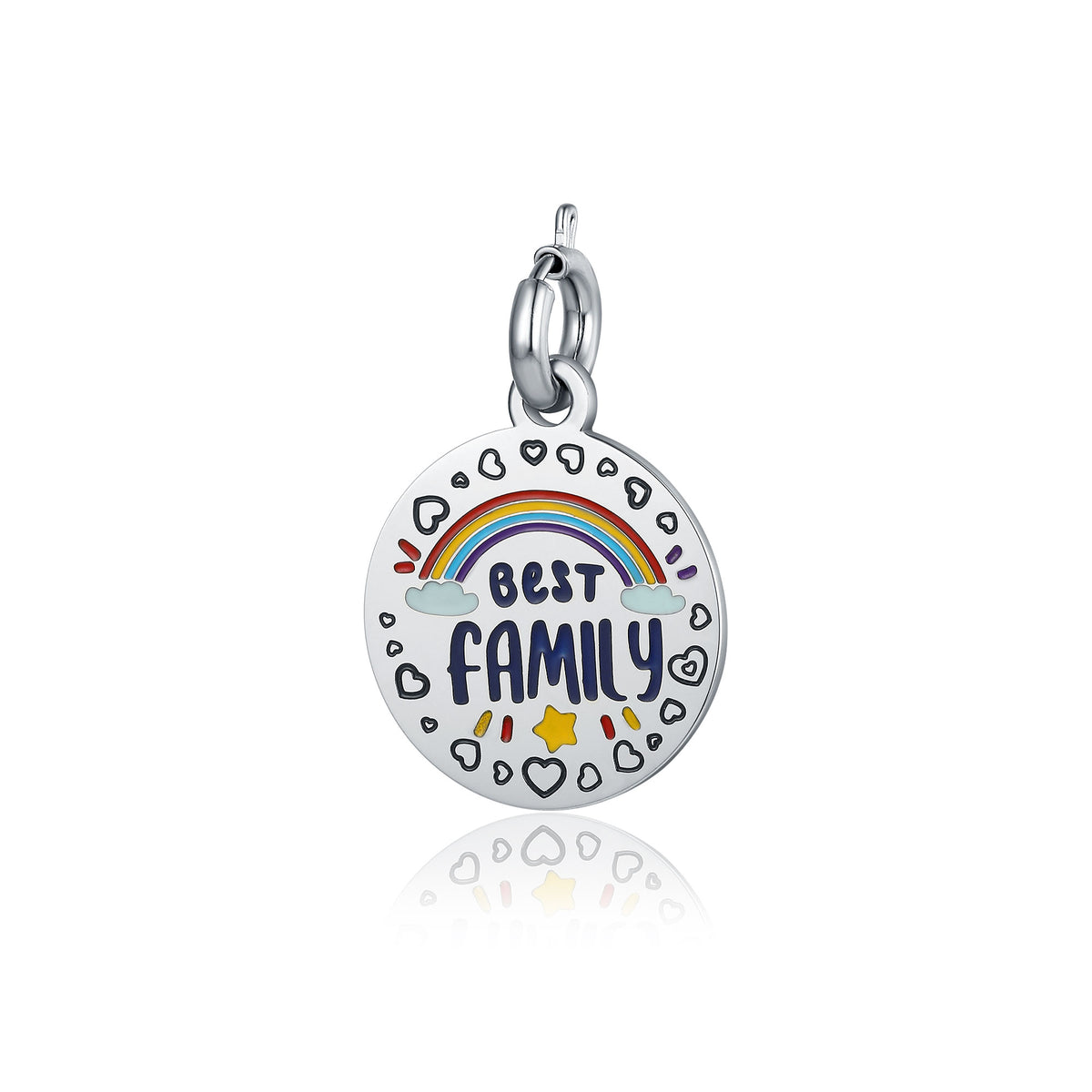 Mamma – Charm con scritta "best family"