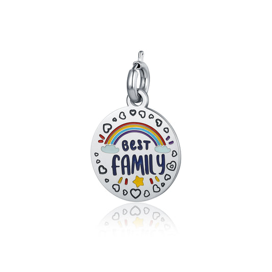 Mamma – Charm con scritta "best family"