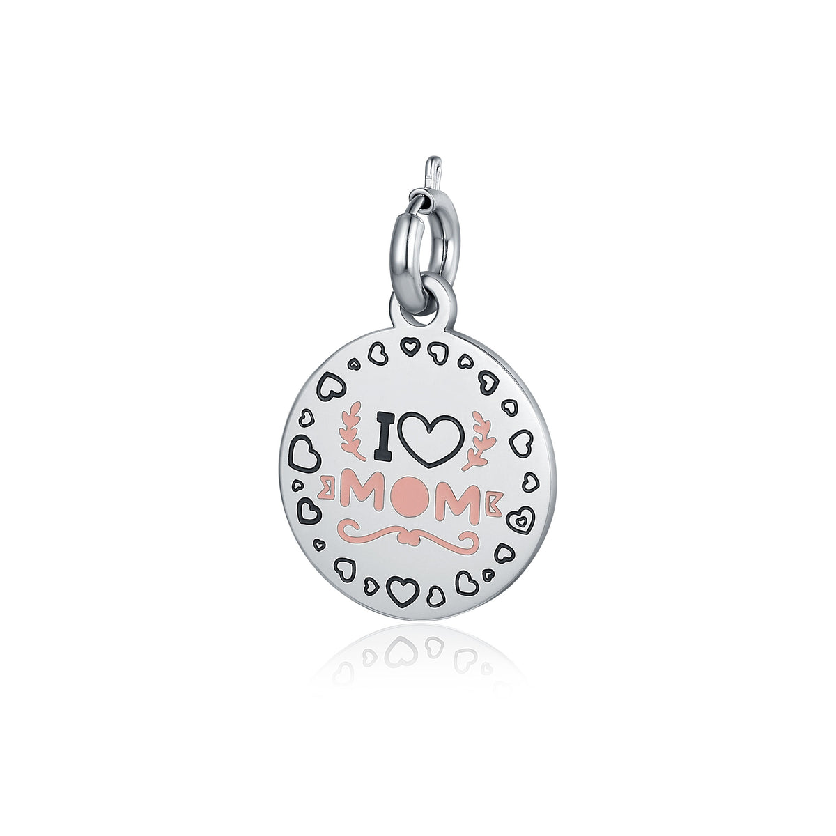 Mamma – Charm con scritta "i love mom"