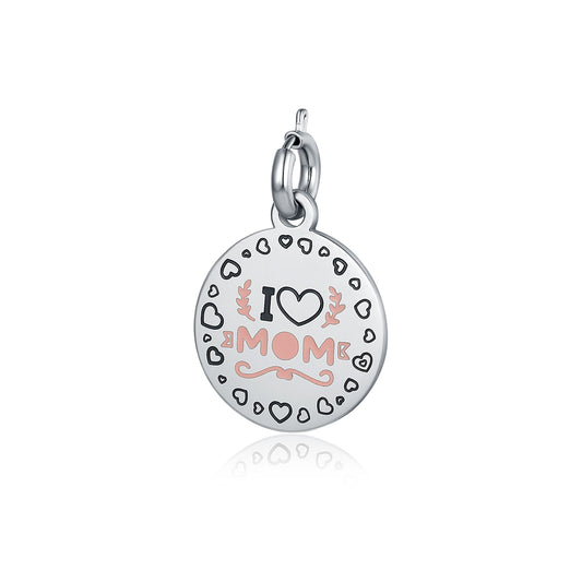 Mamma – Charm con scritta "i love mom"