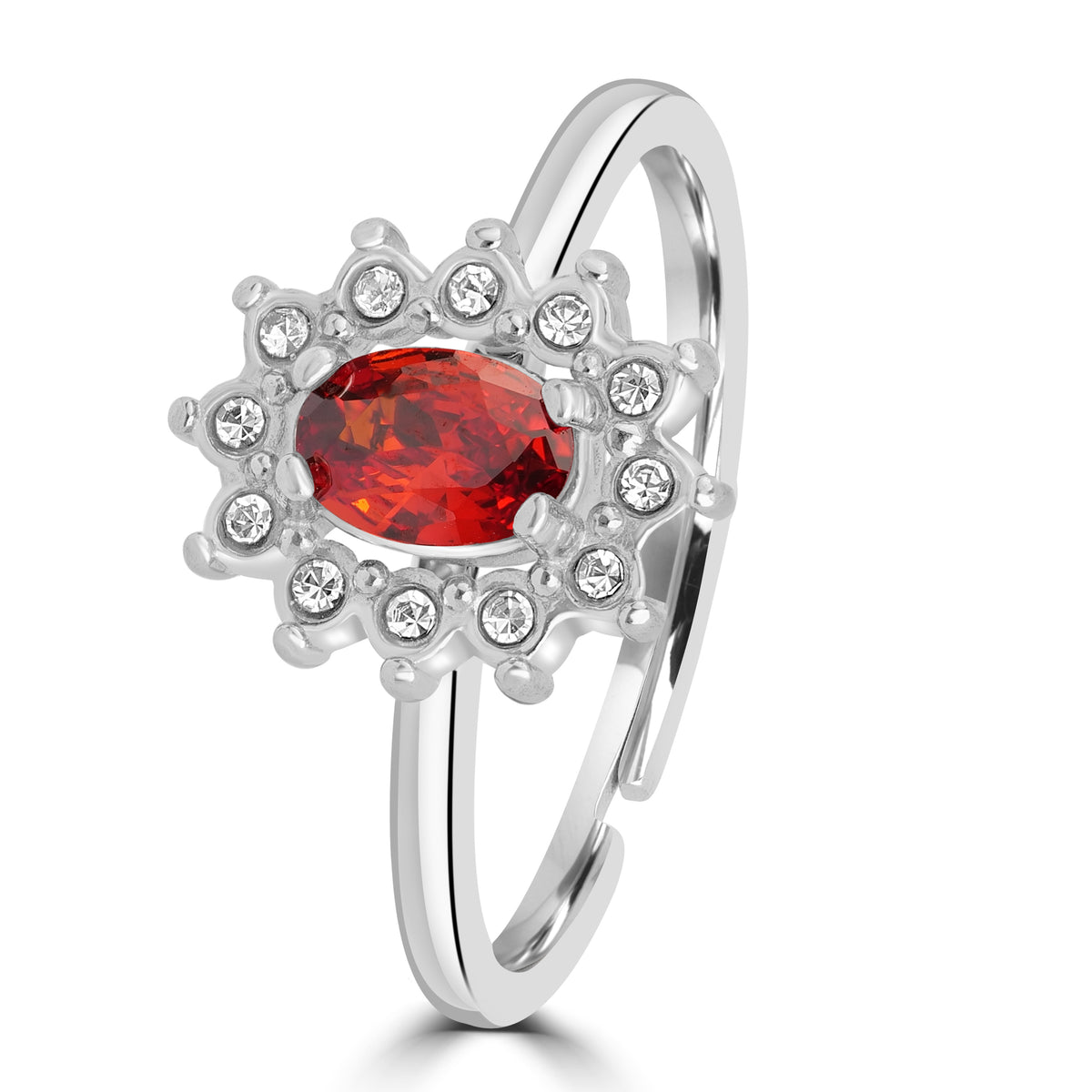Royale – Anello kate con cristalli rosso