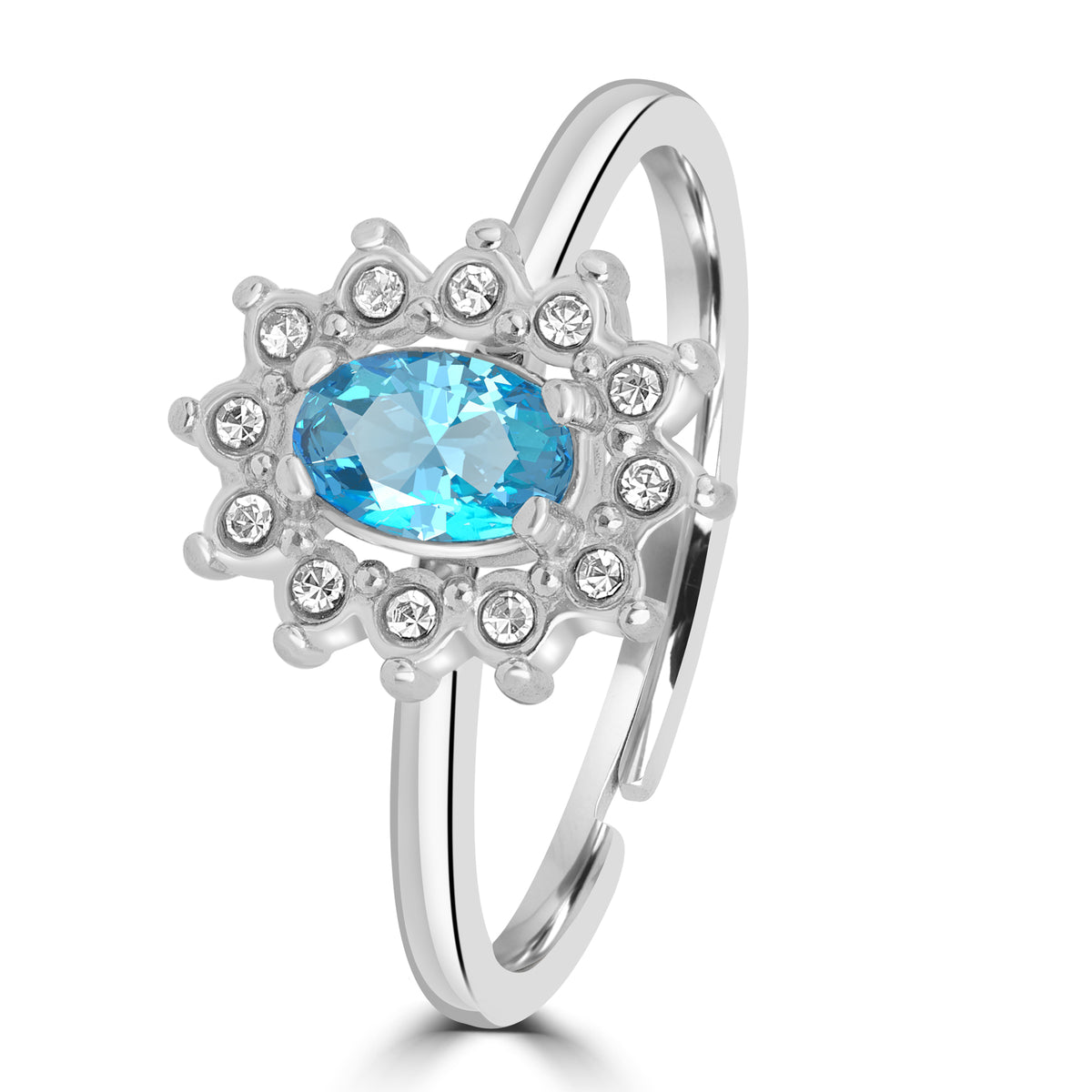 Royale – Anello kate con cristalli turchese