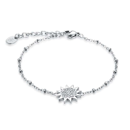 Bracciale sole con cristalli 16+3 cm, SKU 19BR006