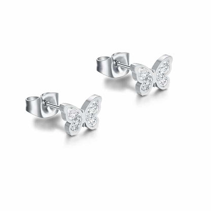 Orecchini farfalla con cristalli, SKU 19ER004