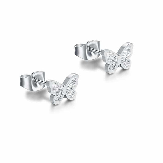 Orecchini farfalla con cristalli, SKU 19ER004