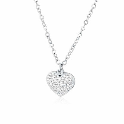 Collana cuore con cristalli 16+3 cm, SKU 19NK005