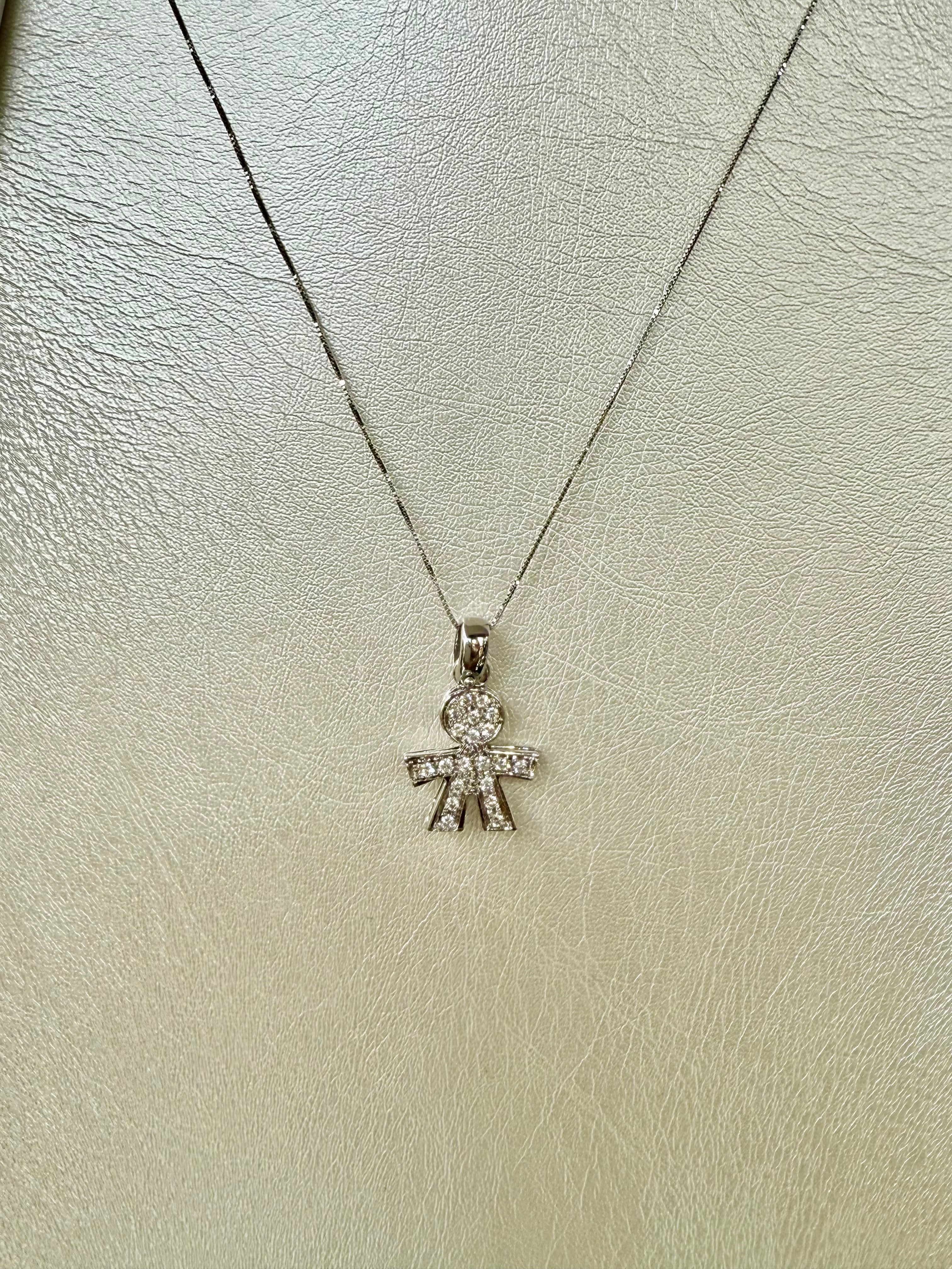 Collana in Oro con ciondolo “bimbo” con diamanti