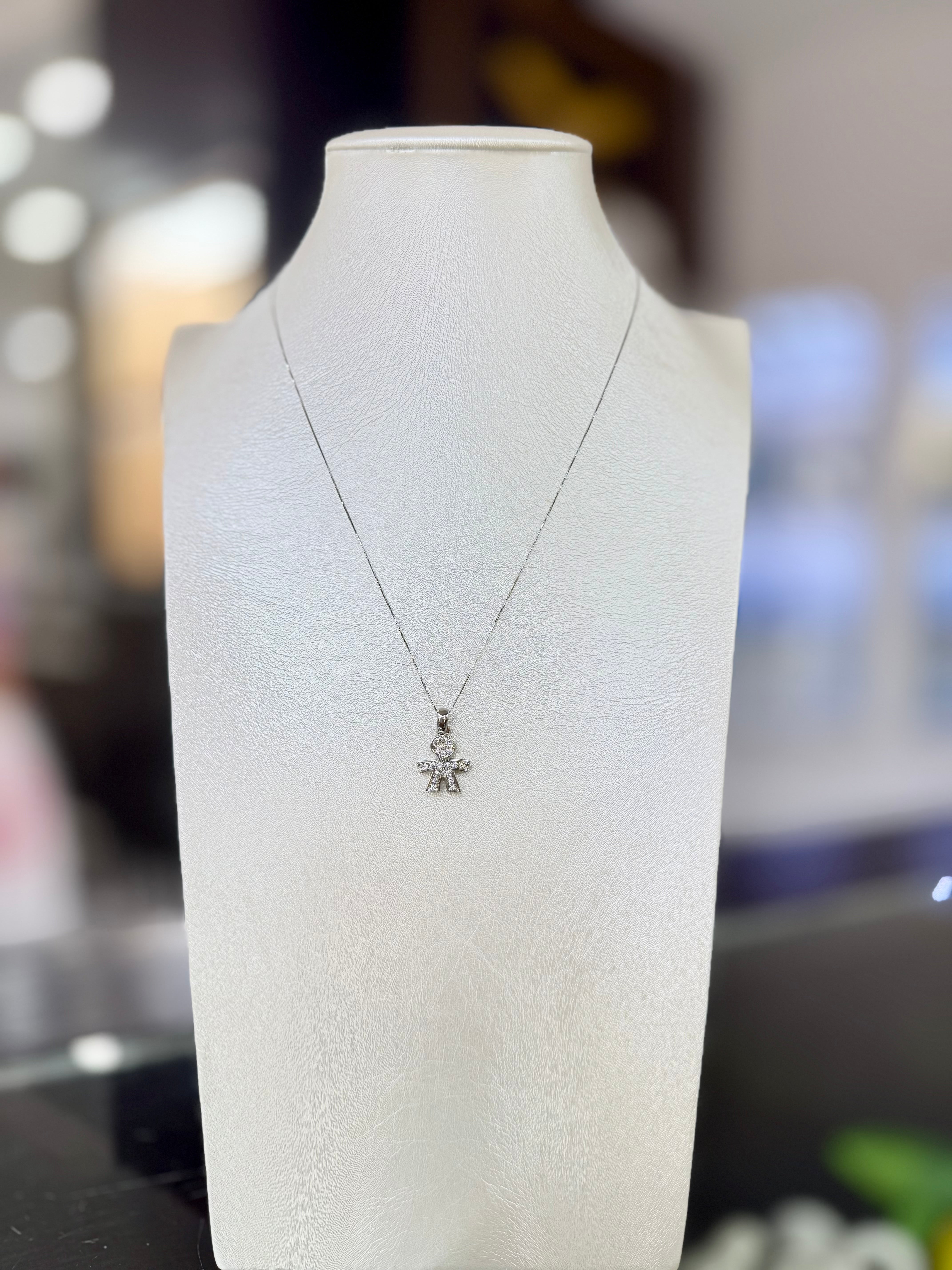 Collana in Oro con ciondolo “bimbo” con diamanti
