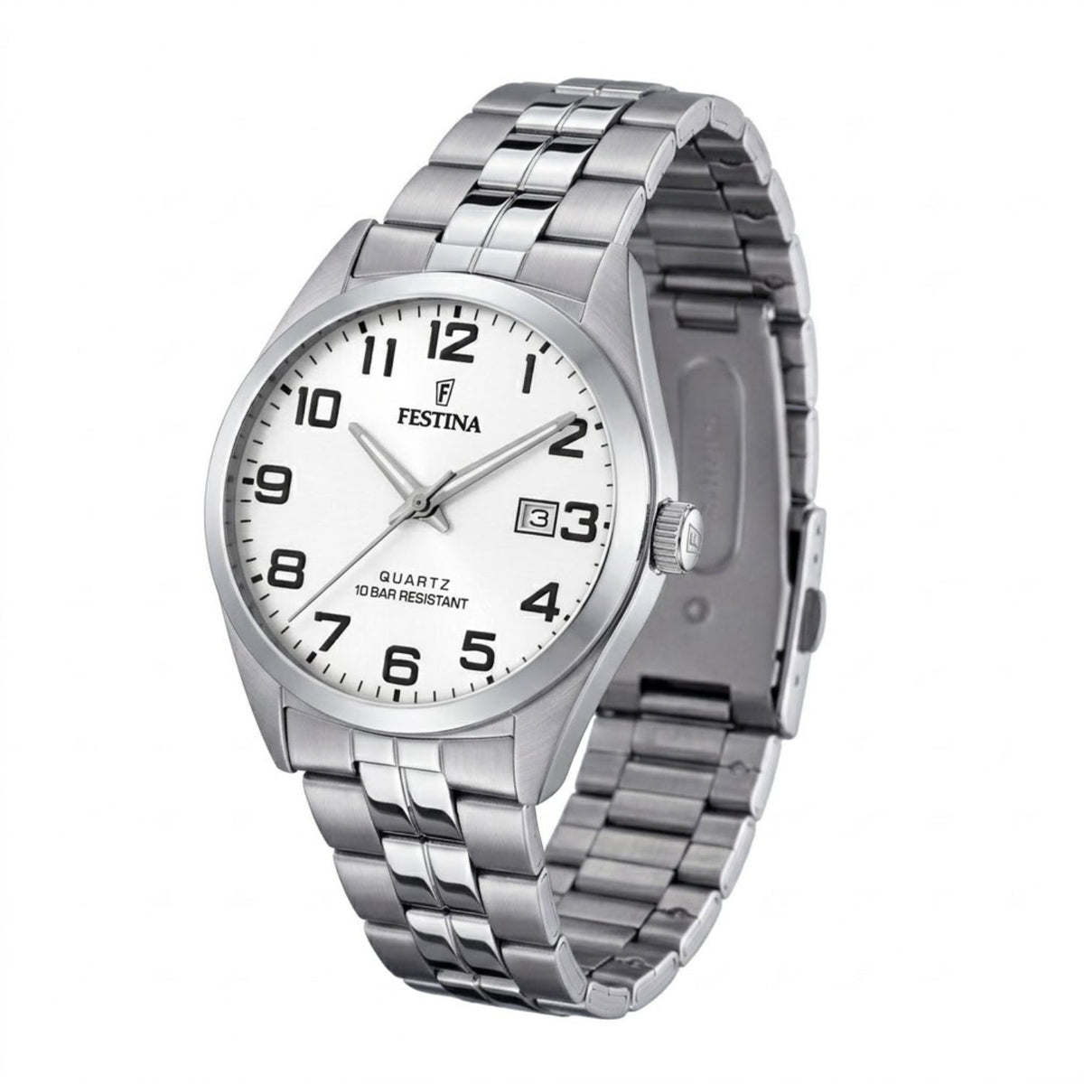 Orologio Festina F20437/1 con quadrante bianco, vista di tre quarti
