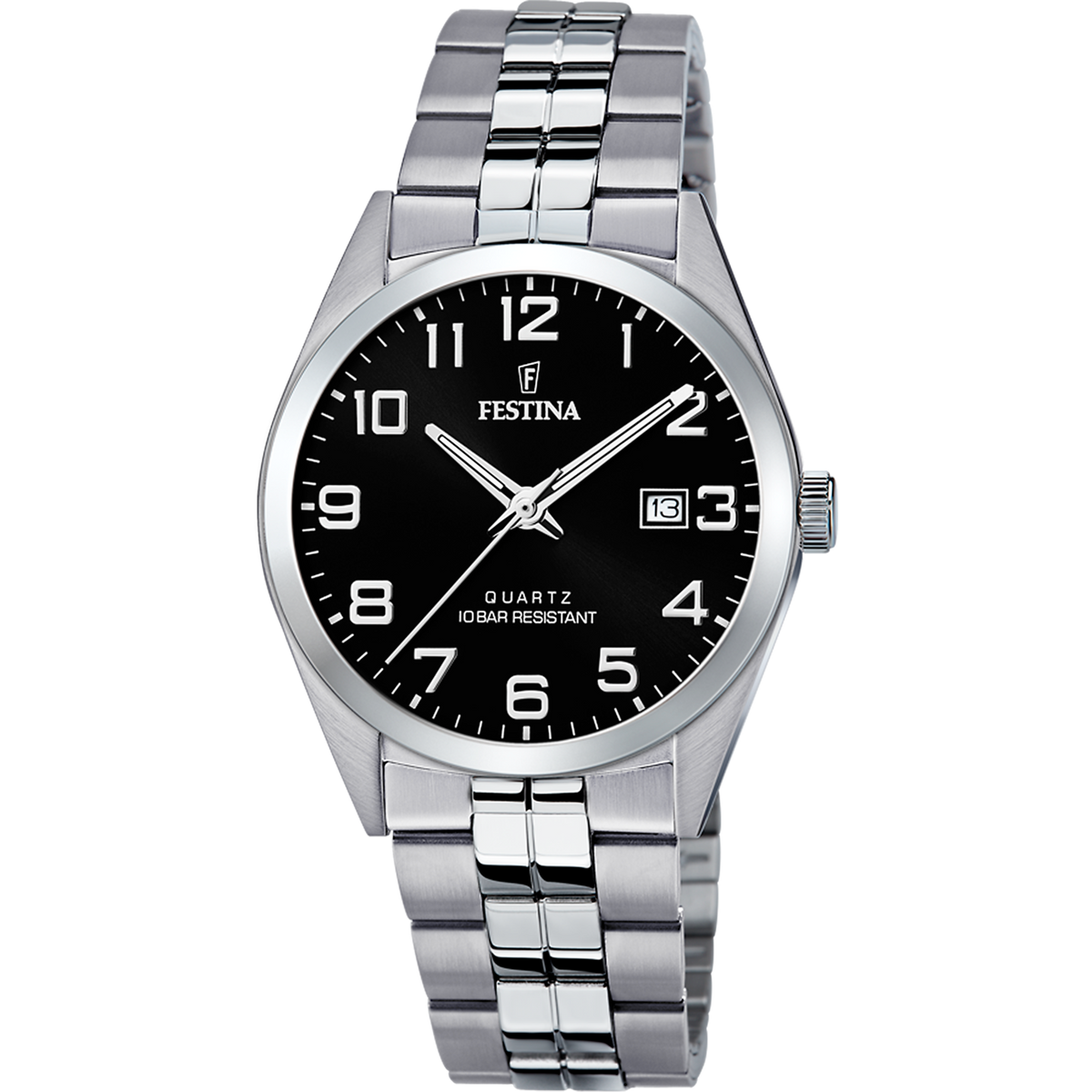 Orologio Festina F20437/4, nero, vista del quadrante e del bracciale