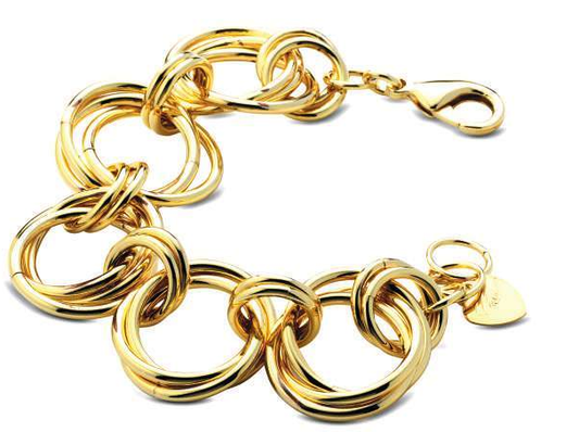 LAB – Bracciale ad anelli intrecciati dorati