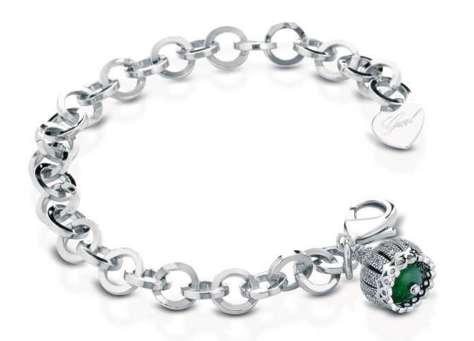 LAB – Bracciale a maglie con pendente verde