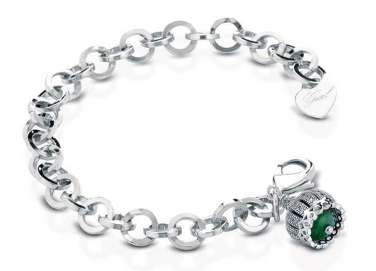 LAB – Bracciale a maglie con pendente verde