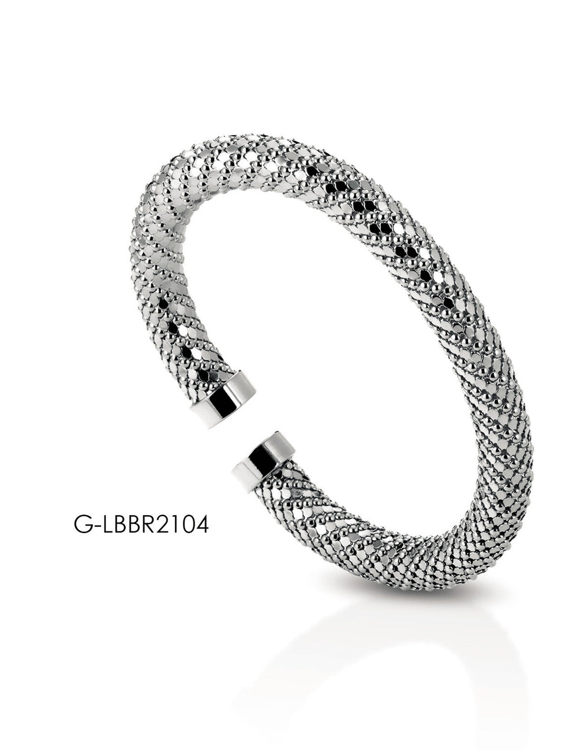 LAB – Bracciale rigido lavorato argentato