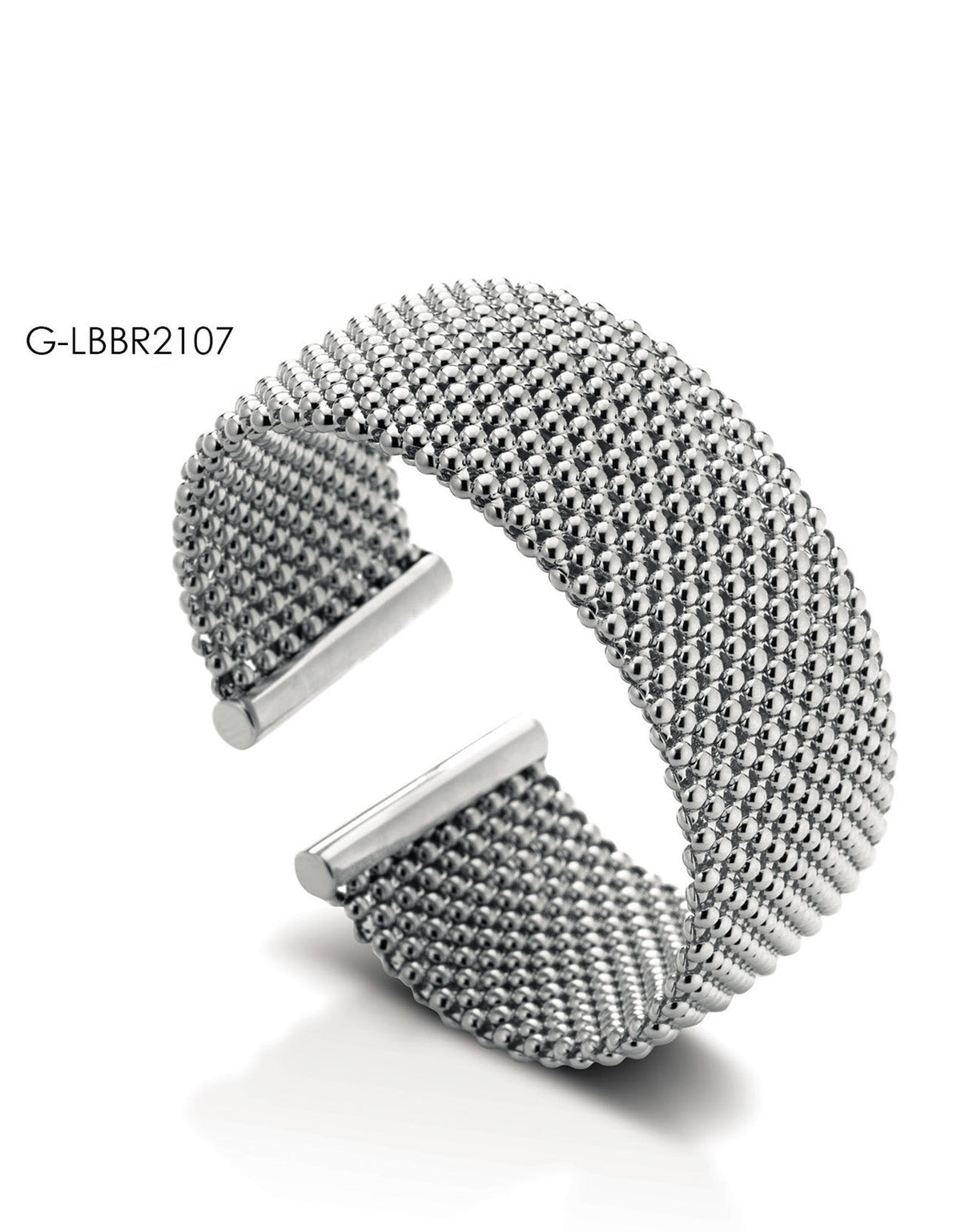 LAB – Bracciale rigido a maglie argentate