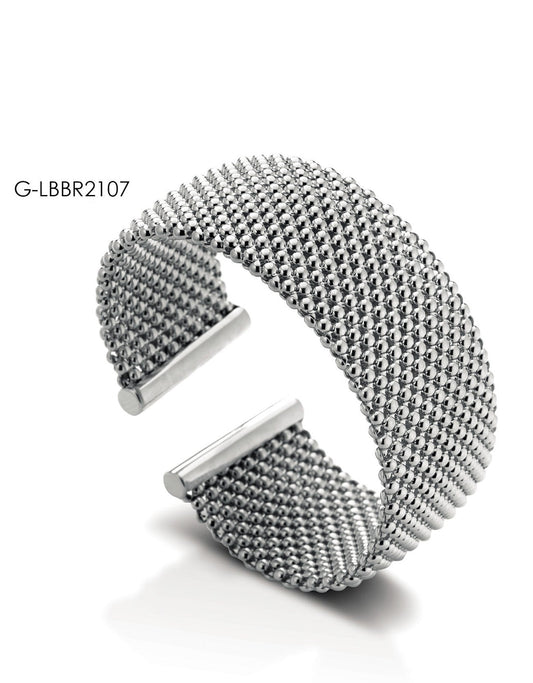 LAB – Bracciale rigido a maglie argentate