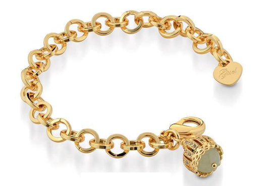 LAB – Bracciale a maglie con pendente dorato