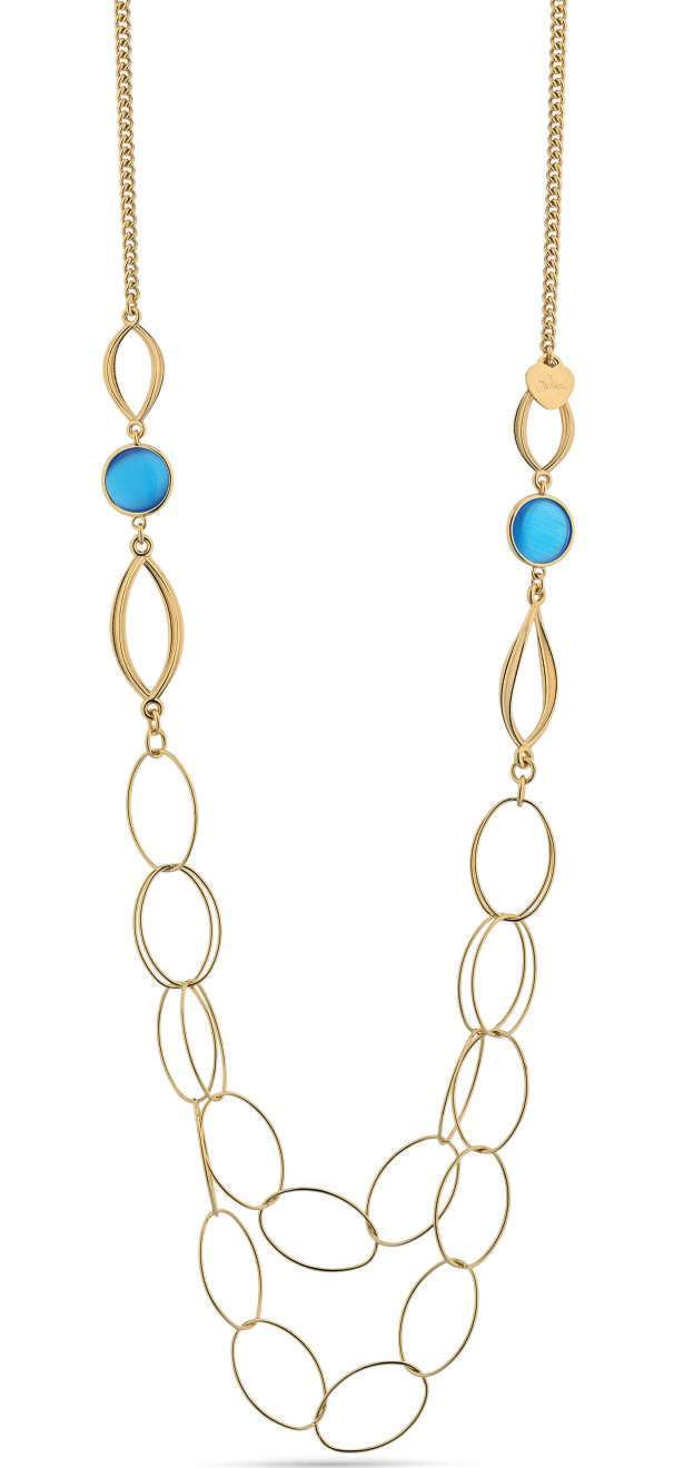 Gisel – Collana a maglie ovali con dettagli blu