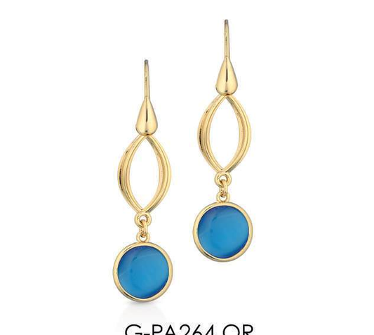 Gisel – Orecchini ovali con dettagli blu