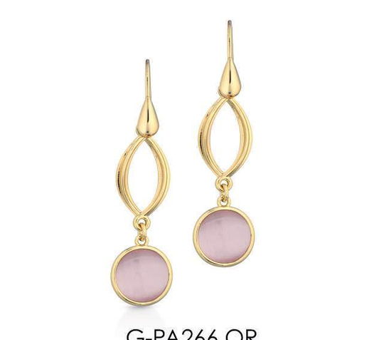Gisel – Orecchini ovali con dettagli rosa