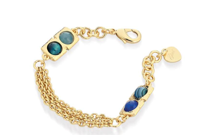 Gisel – Bracciale a catene con dettagli blu e petrolio