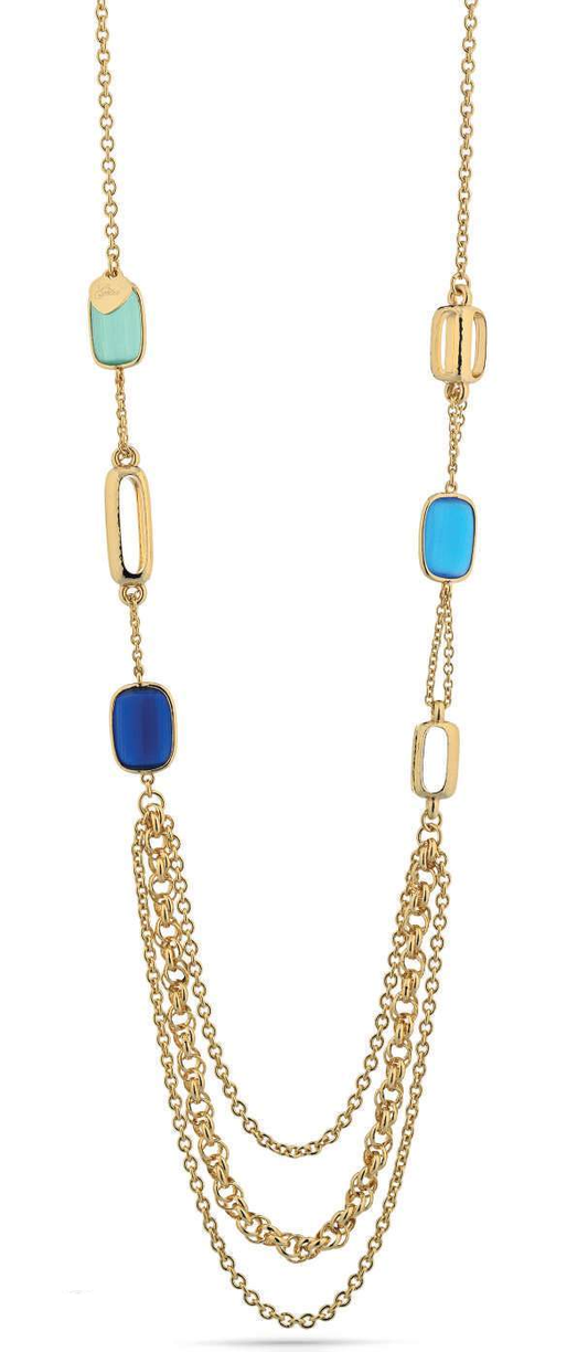 Gisel – Collana a catene con elementi blu