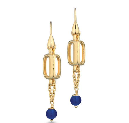 Gisel – Orecchini pendenti con sfera blu