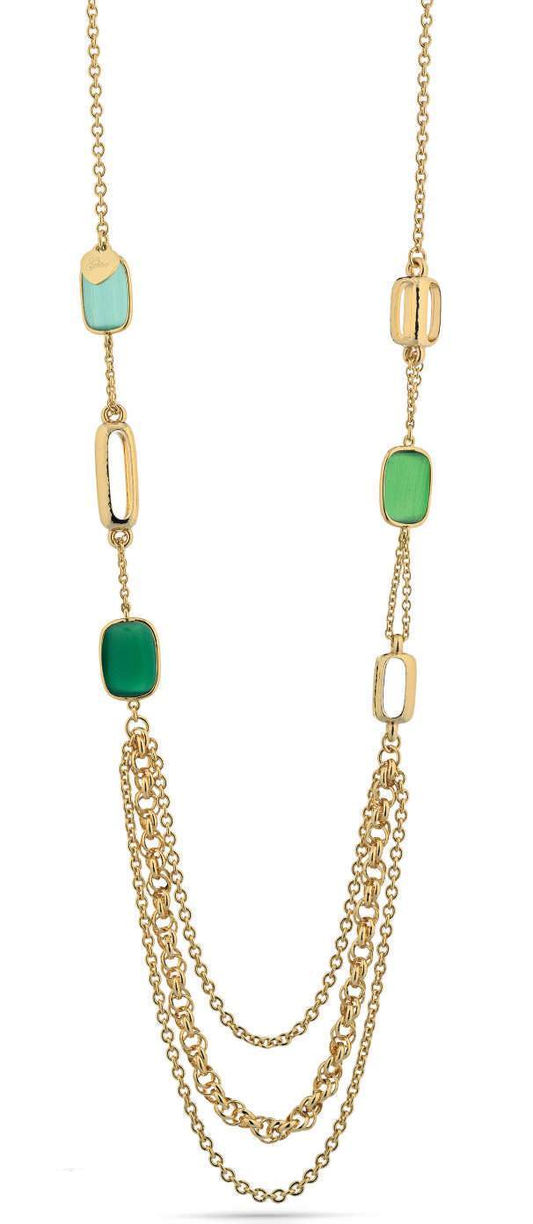 Gisel – Collana a catene con elementi verde
