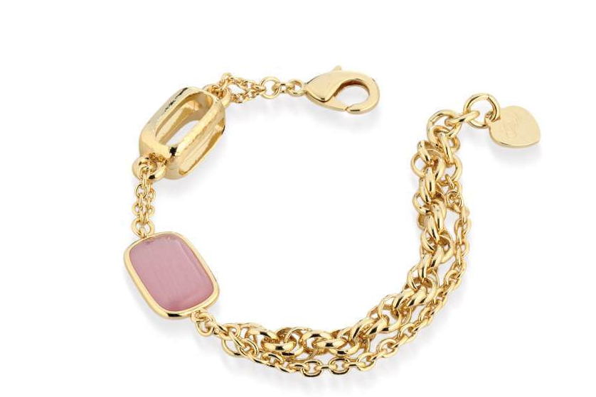 Gisel – Bracciale a catene con dettaglio rosa