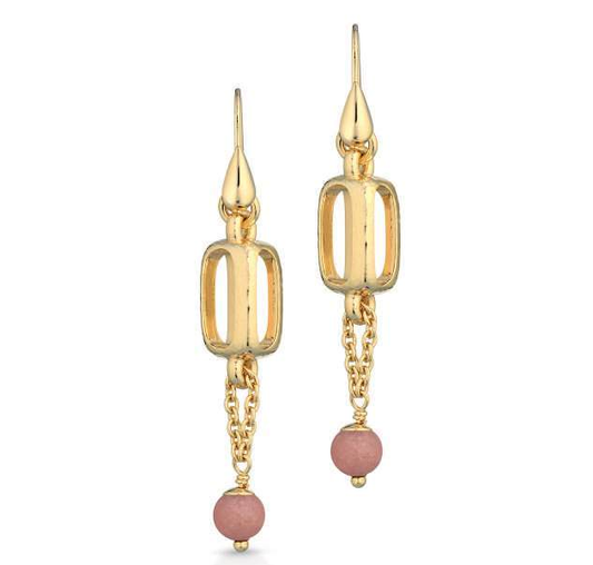 Gisel – Orecchini pendenti con sfera rosa