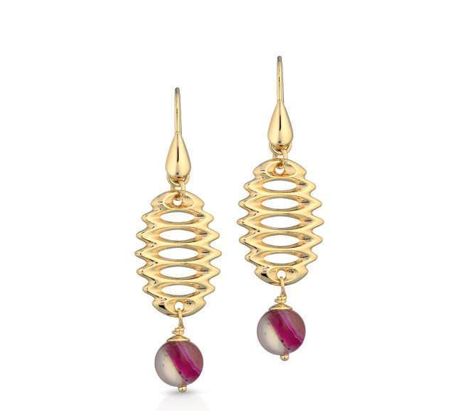 Gisel – Orecchini traforati pendenti rosa e fucsia