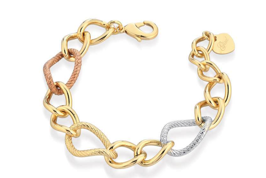 Gisel – Bracciale a maglie ovali con tre finiture