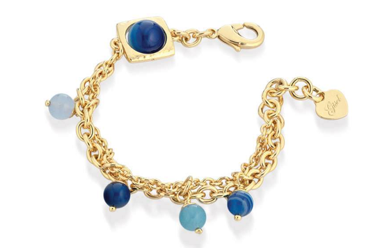 Gisel – Bracciale a catene con dettagli blu e azzurri