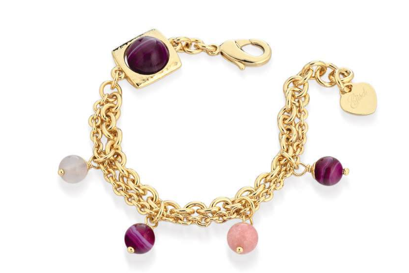 Gisel – Bracciale a catene con dettagli rosa e fucsia