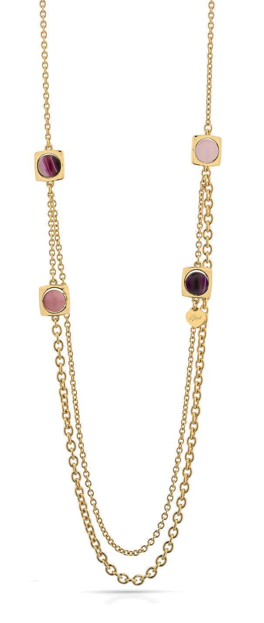 Gisel – Collana a catene con elementi rosa e fucsia