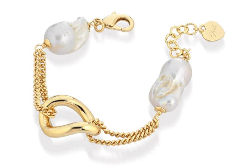 Gisel – Bracciale a catene con dettagli bianchi