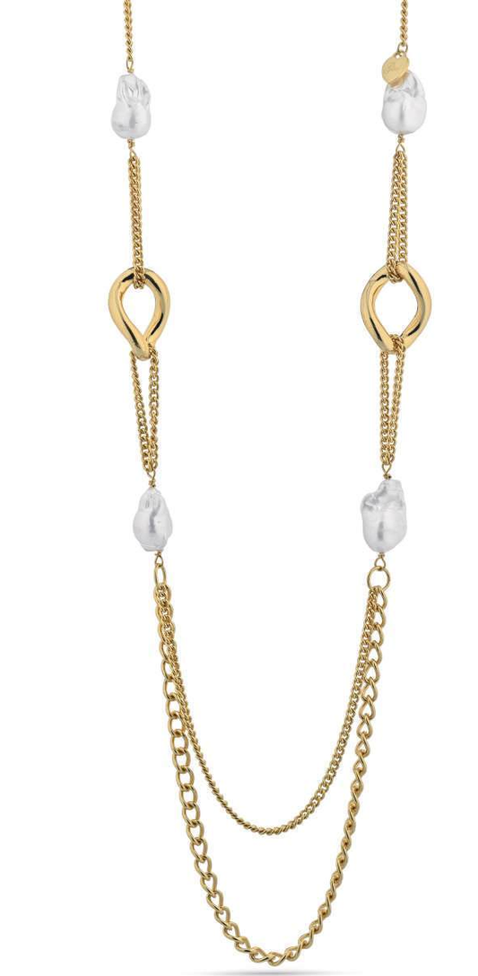 Gisel – Collana a catene con dettagli bianchi