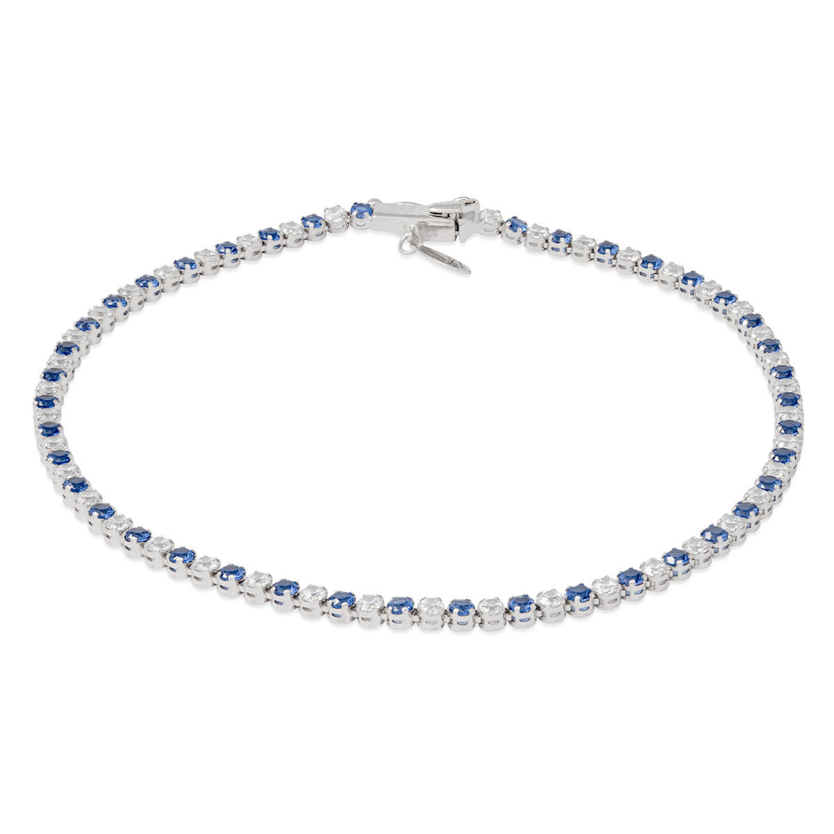 Bracciale in Oro 18 Kt Con Zirconi Blu e Bianchi