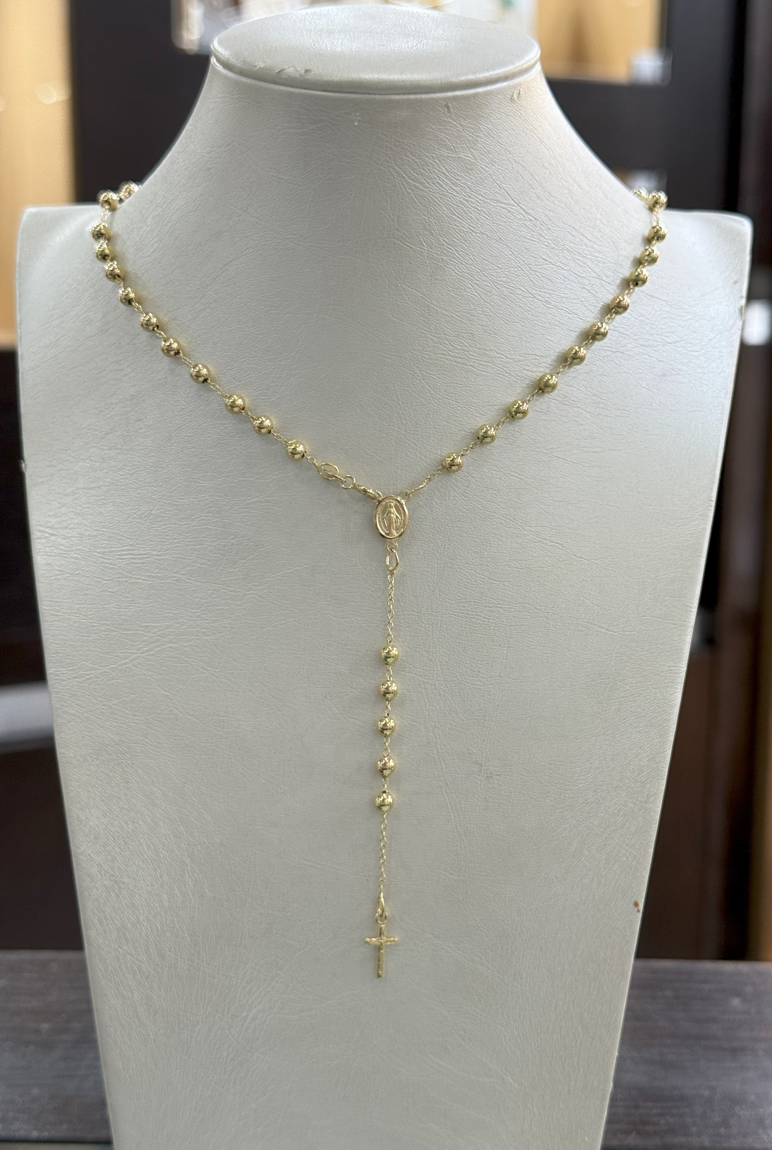 Collana Rosario In Oro 18Kt Con Crocifisso e Madonnina