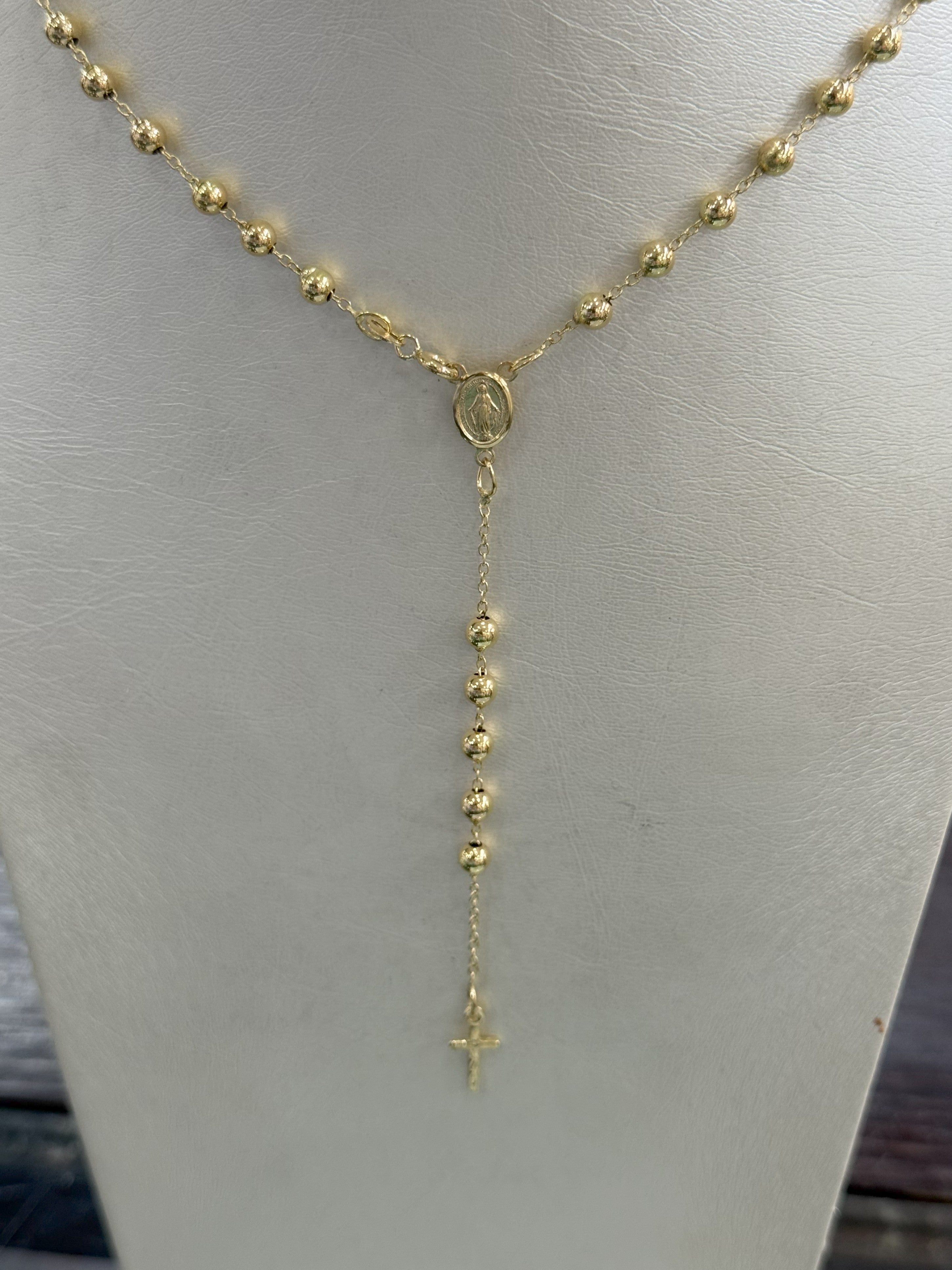 Collana Rosario In Oro 18Kt Con Crocifisso e Madonnina