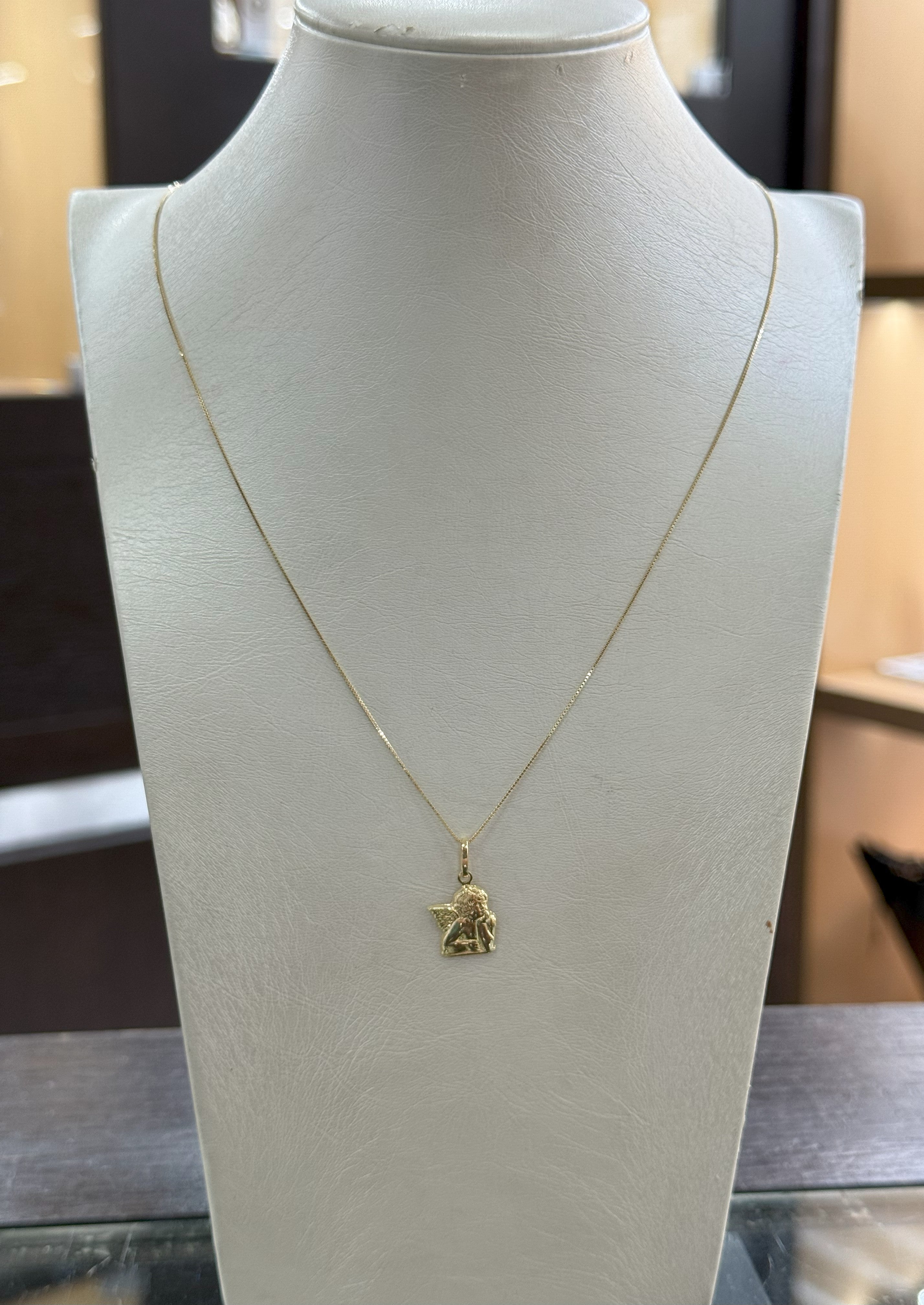 Collana Con Ciondolo Angelo Protettore in Oro 18Kt
