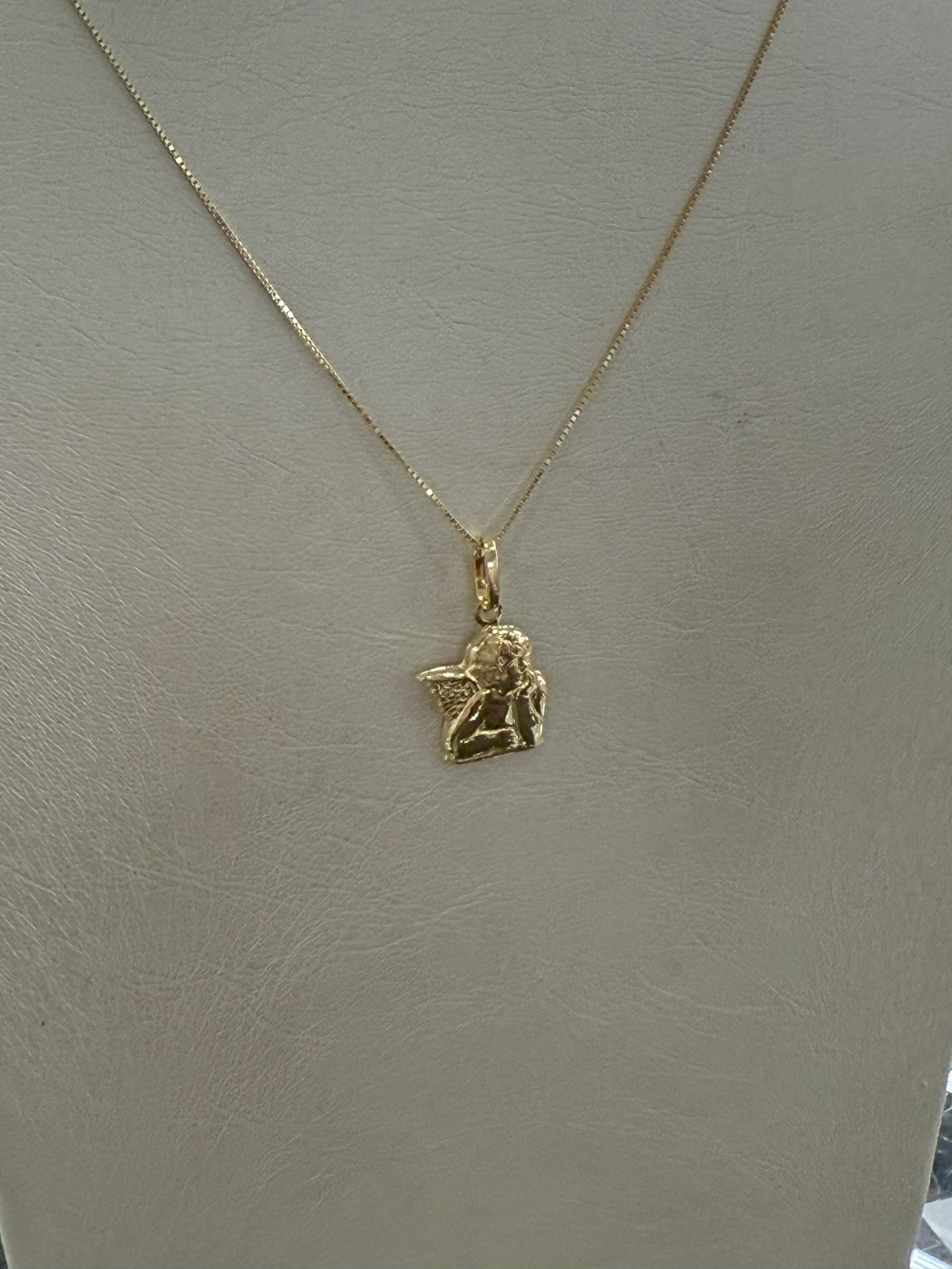 Collana Con Ciondolo Angelo Protettore in Oro 18Kt