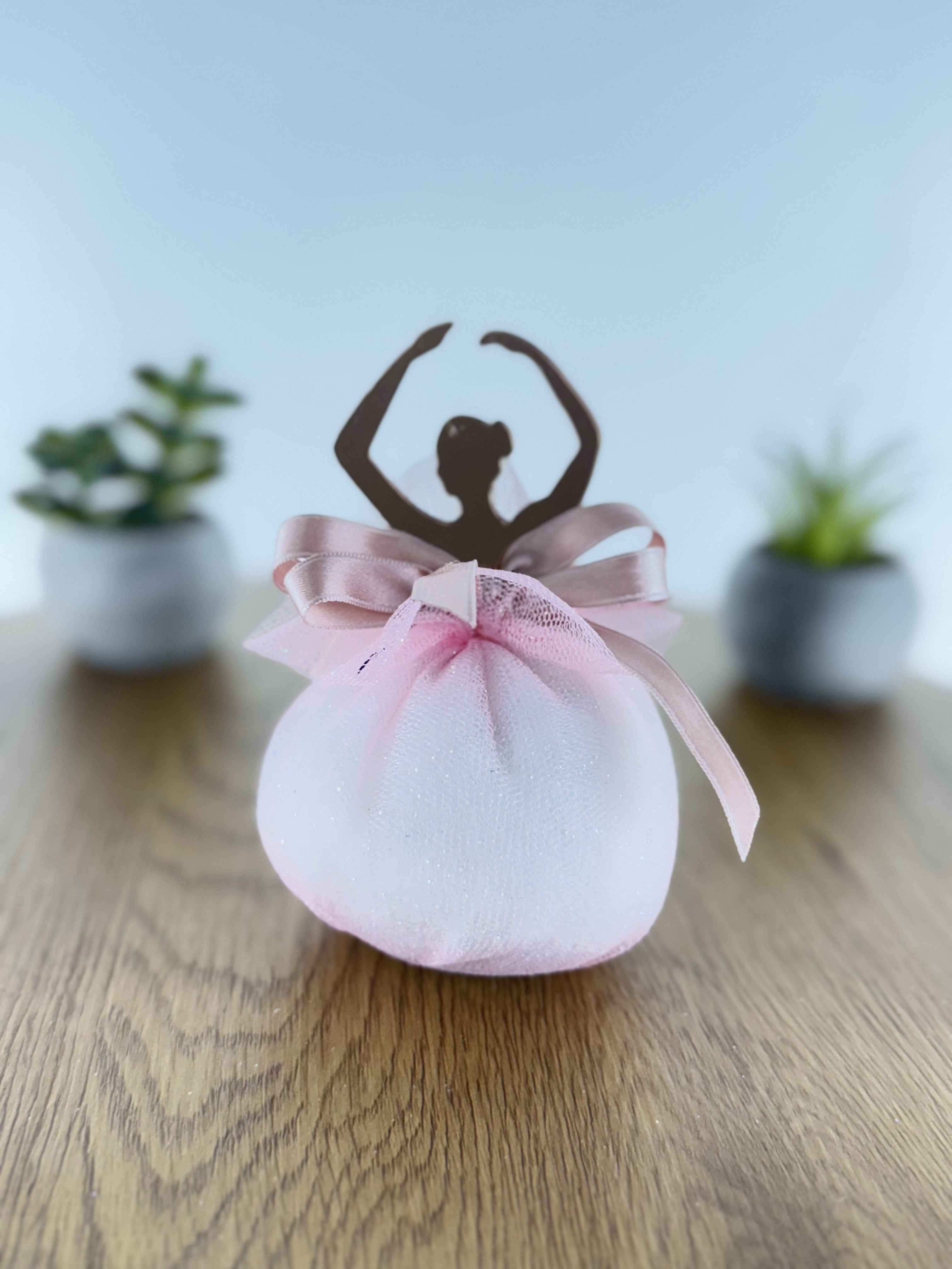Bomboniera Con Ballerina e Sacchetto a Forma Di Retina